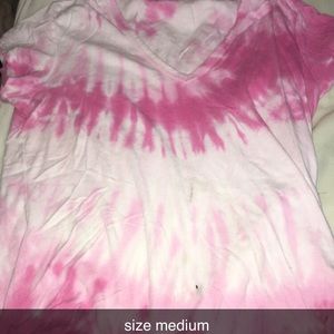 pink tie dye t-shirt v neck